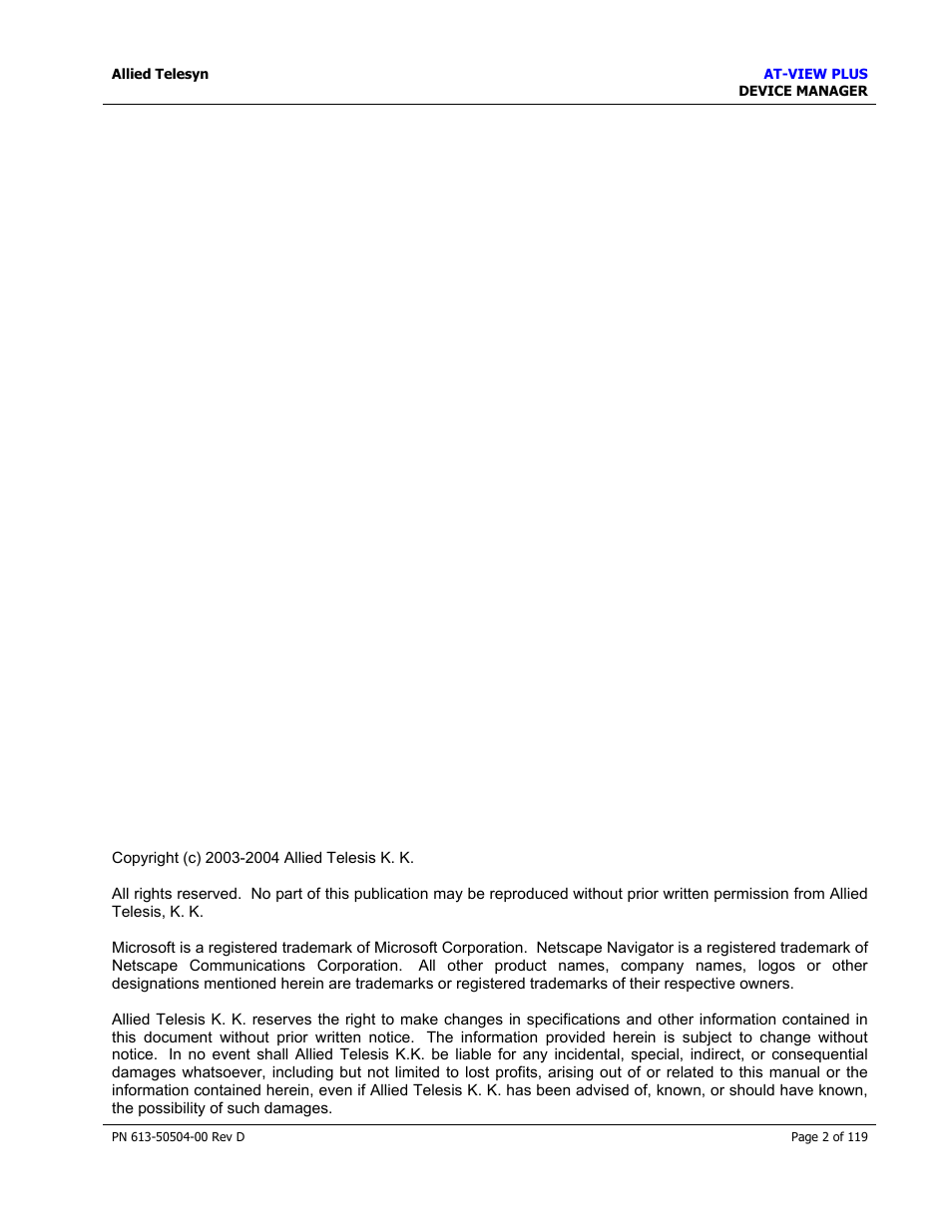 Allied Telesis AT-VIEW PLUS 2.4 DEVICE MANAGER User Manual | Page 2 / 119