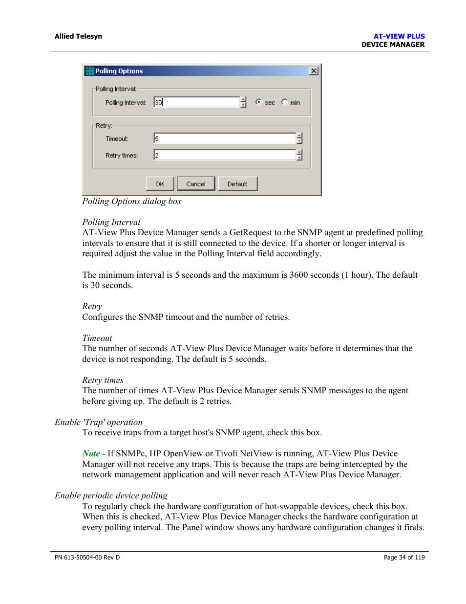 Allied Telesis AT-VIEW PLUS 2.4 DEVICE MANAGER User Manual | Page 34 / 119