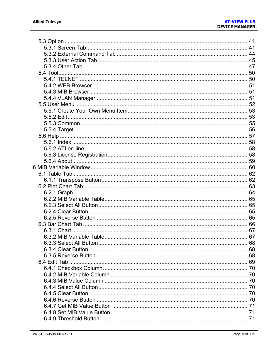 Allied Telesis AT-VIEW PLUS 2.4 DEVICE MANAGER User Manual | Page 4 / 119