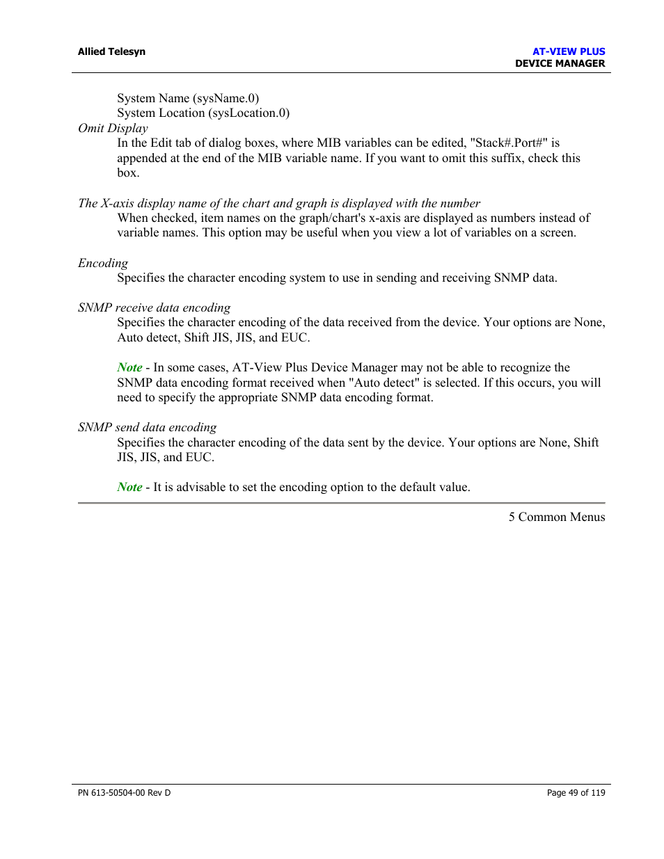 Allied Telesis AT-VIEW PLUS 2.4 DEVICE MANAGER User Manual | Page 49 / 119