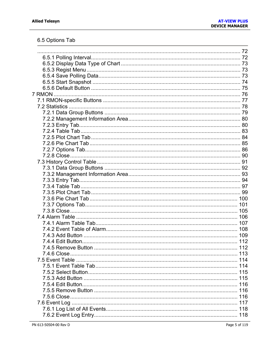 Allied Telesis AT-VIEW PLUS 2.4 DEVICE MANAGER User Manual | Page 5 / 119