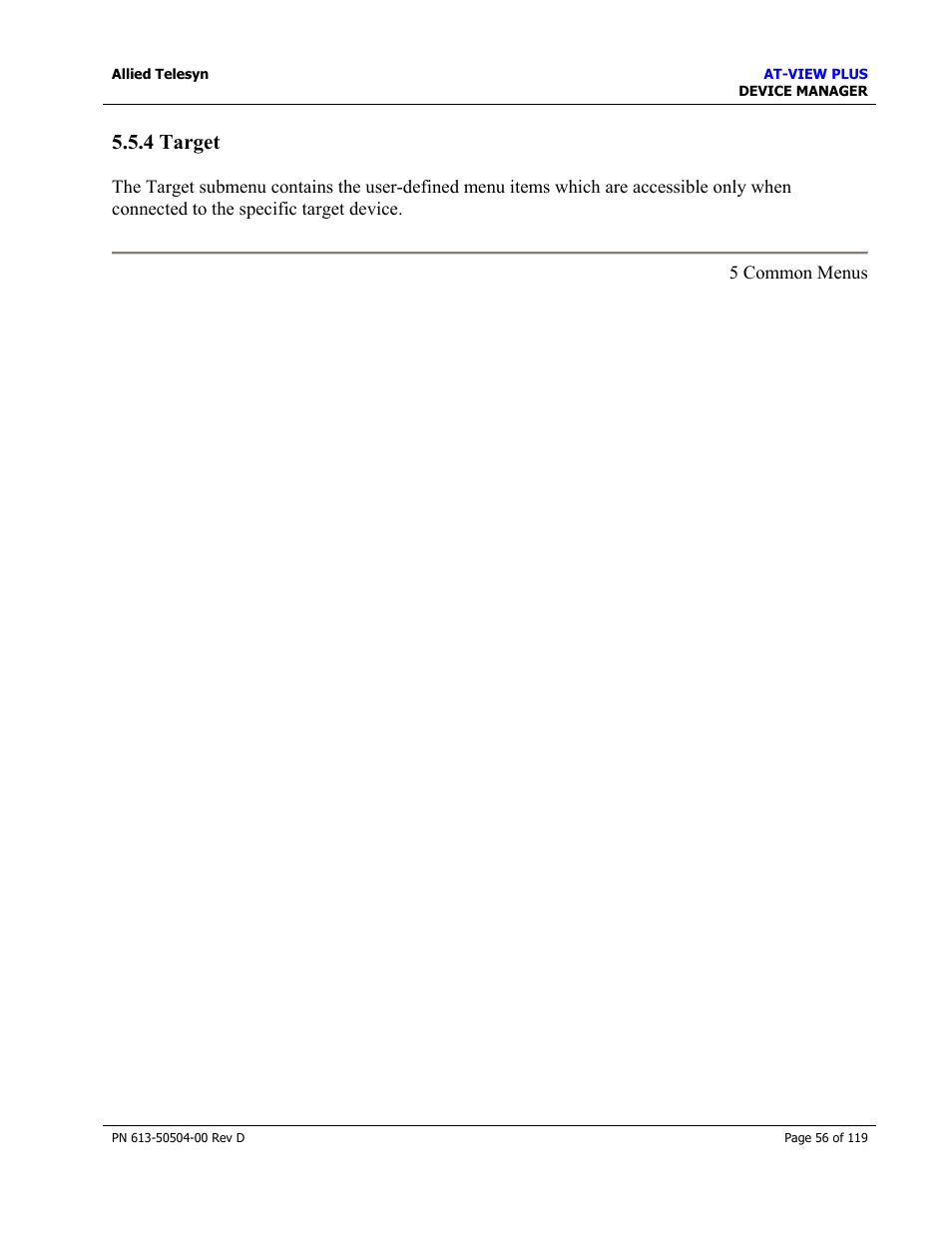 4 target, Target | Allied Telesis AT-VIEW PLUS 2.4 DEVICE MANAGER User Manual | Page 56 / 119