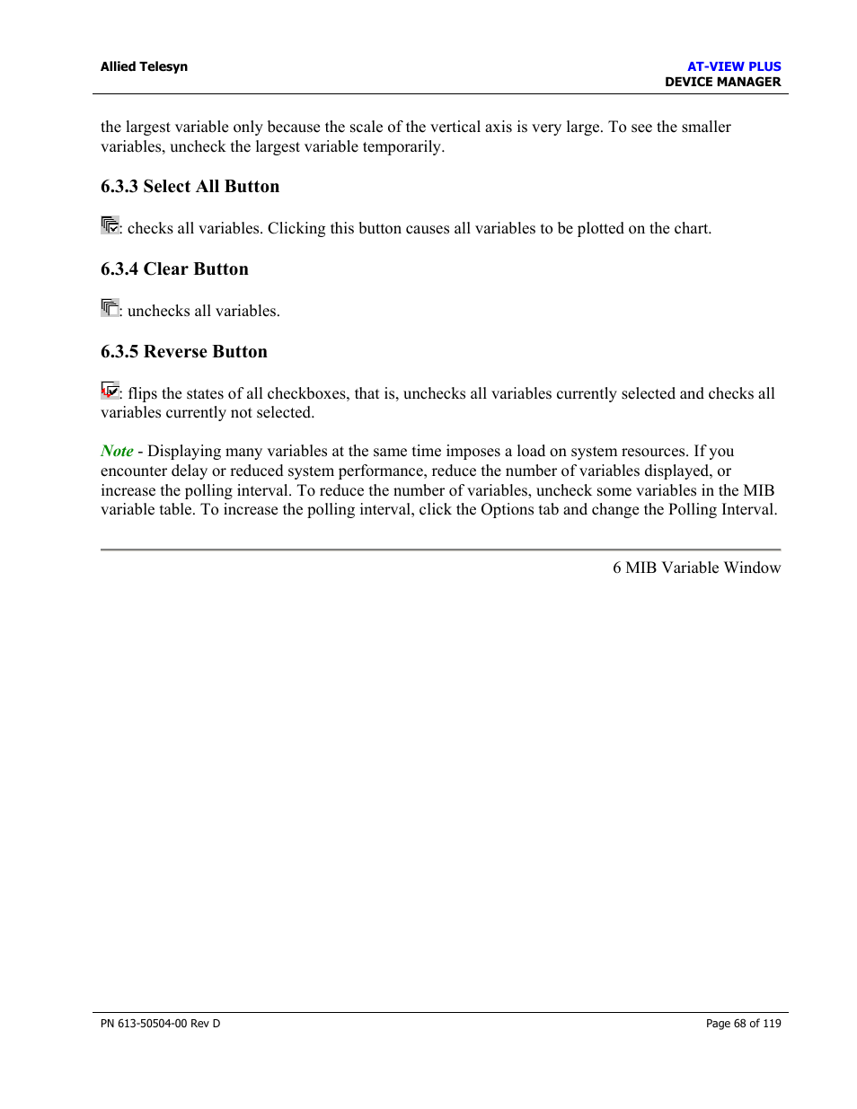 3 select all button, 4 clear button, 5 reverse button | Select all button, Clear button, Reverse button | Allied Telesis AT-VIEW PLUS 2.4 DEVICE MANAGER User Manual | Page 68 / 119