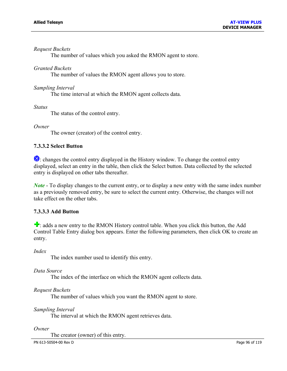2 select button, 3 add button, Select button | Add button | Allied Telesis AT-VIEW PLUS 2.4 DEVICE MANAGER User Manual | Page 96 / 119