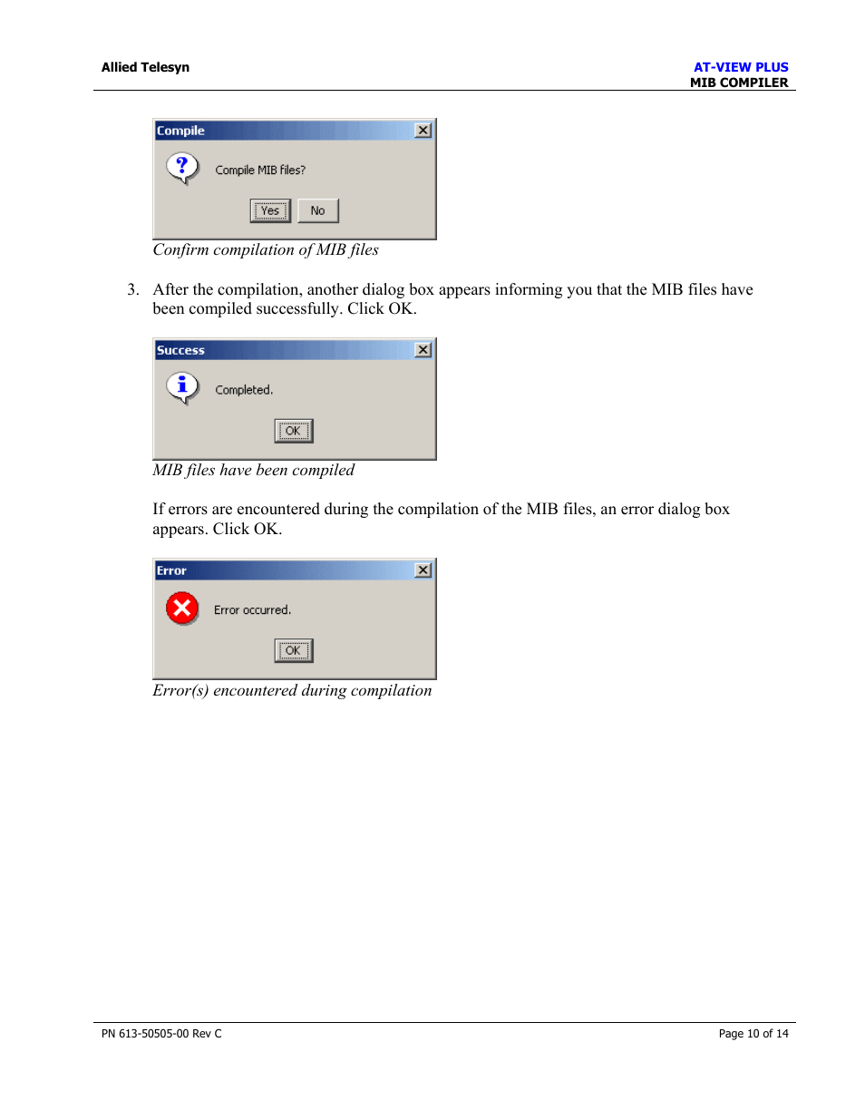 Allied Telesis AT-VIEW PLUS 2.4 MIB COMPILER User Manual | Page 10 / 14