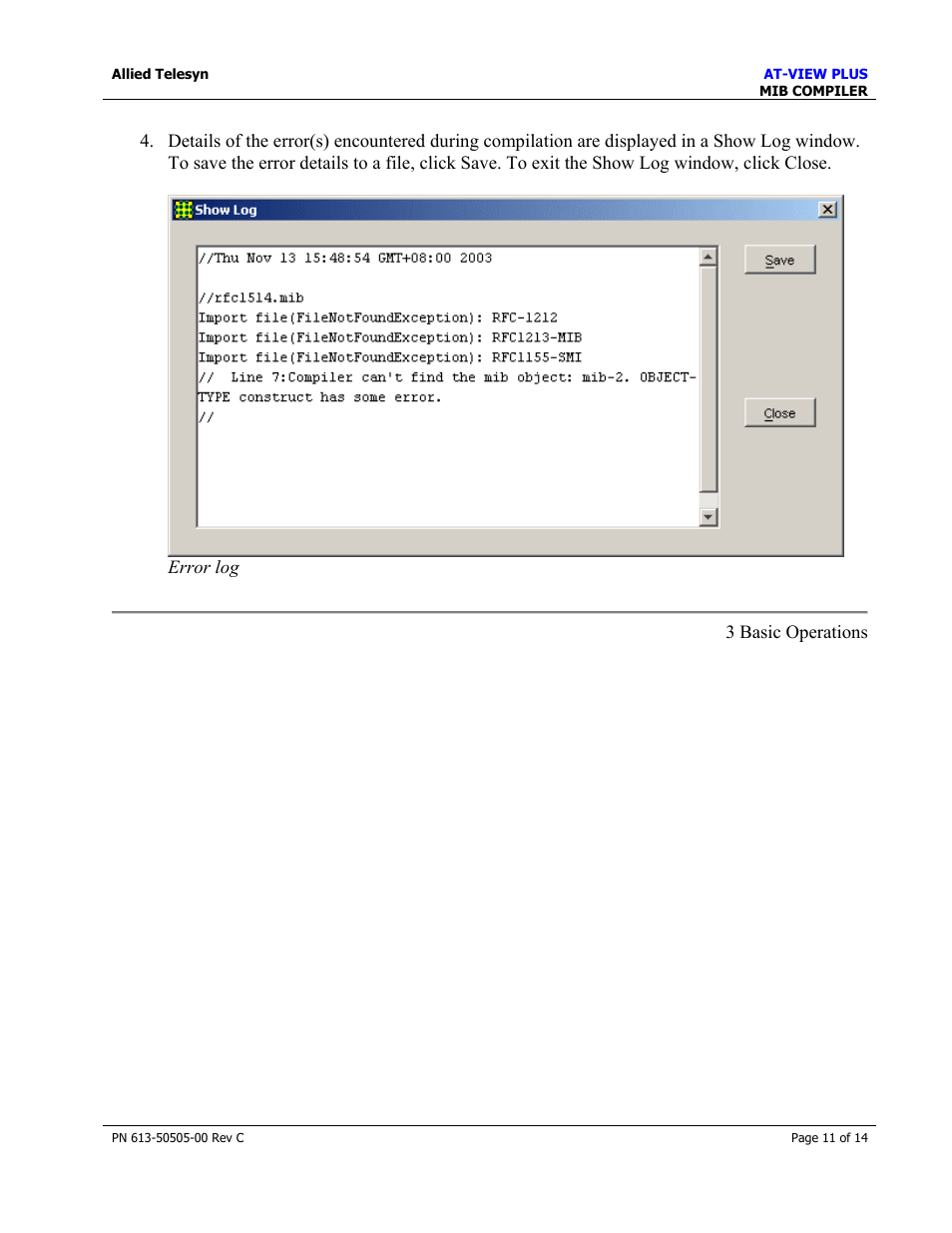 Allied Telesis AT-VIEW PLUS 2.4 MIB COMPILER User Manual | Page 11 / 14