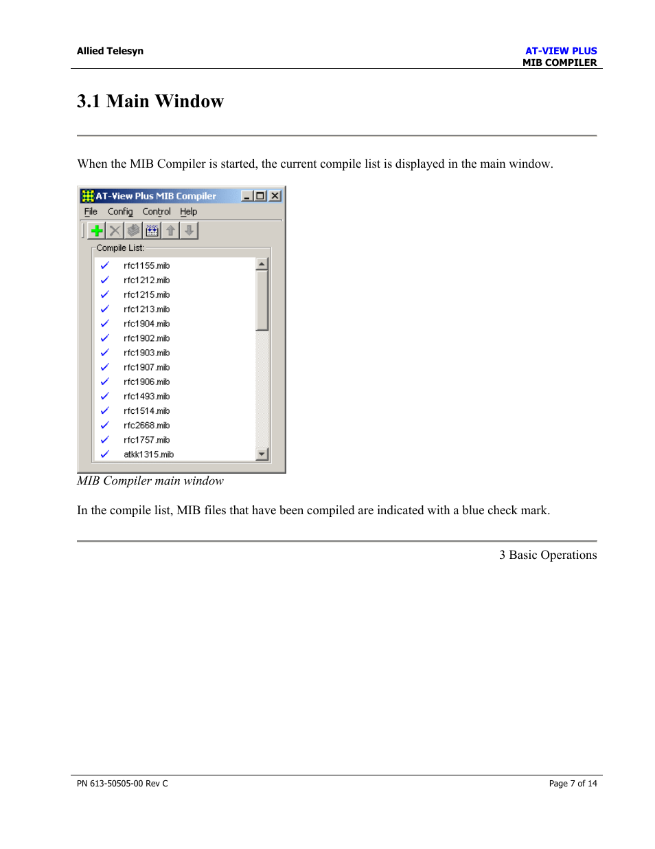1 main window | Allied Telesis AT-VIEW PLUS 2.4 MIB COMPILER User Manual | Page 7 / 14
