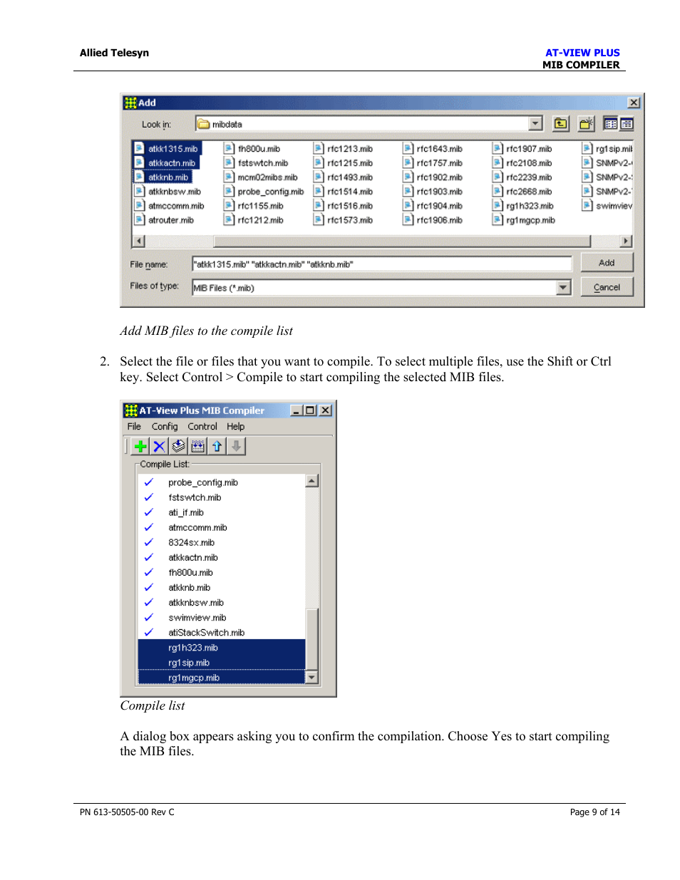 Allied Telesis AT-VIEW PLUS 2.4 MIB COMPILER User Manual | Page 9 / 14