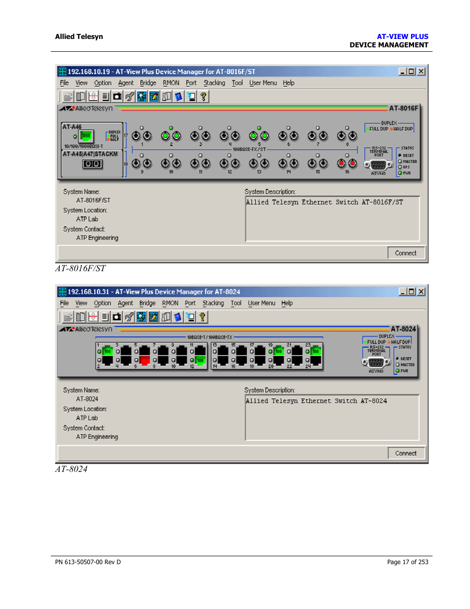 Allied Telesis AT-VIEW PLUS 2.4 DEVICE MANAGEMENT User Manual | Page 17 / 253