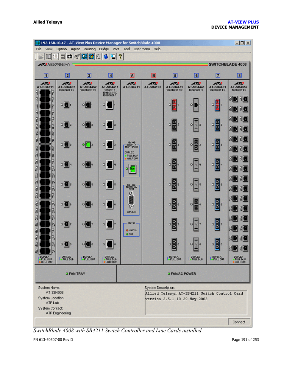 Allied Telesis AT-VIEW PLUS 2.4 DEVICE MANAGEMENT User Manual | Page 191 / 253