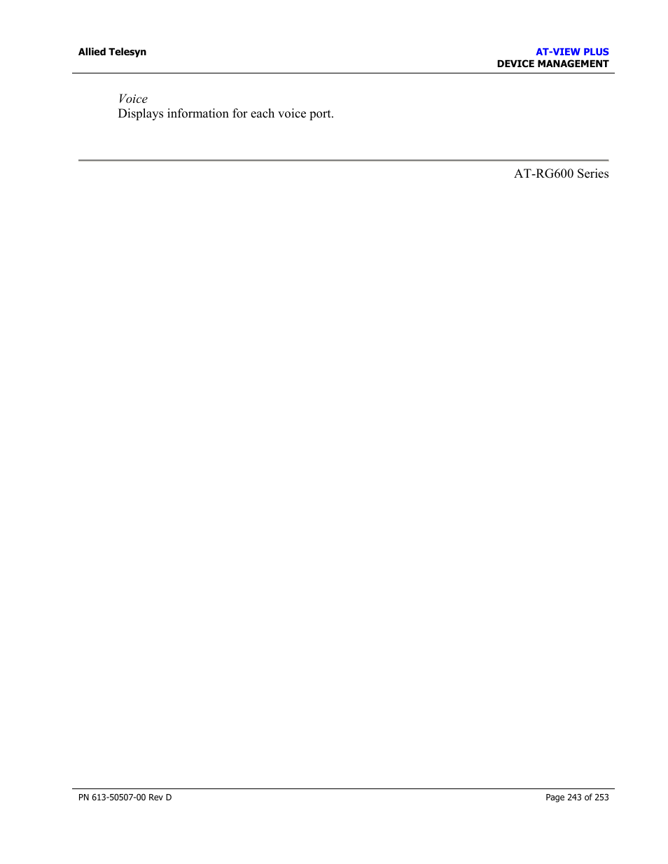 Allied Telesis AT-VIEW PLUS 2.4 DEVICE MANAGEMENT User Manual | Page 243 / 253