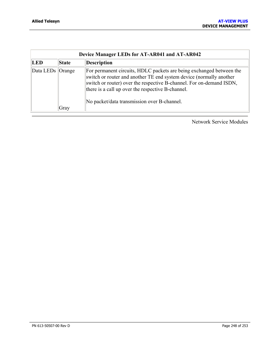 Allied Telesis AT-VIEW PLUS 2.4 DEVICE MANAGEMENT User Manual | Page 248 / 253