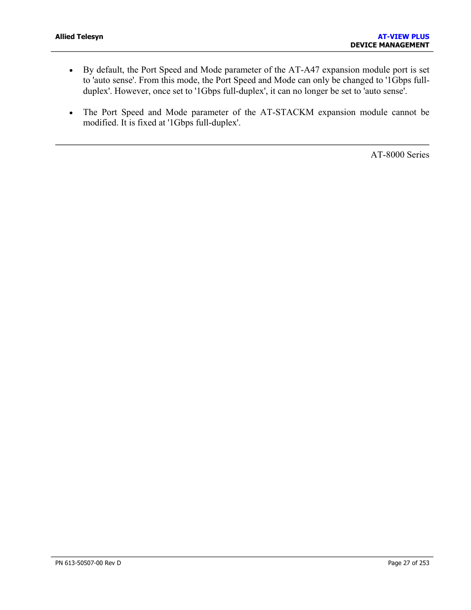 Allied Telesis AT-VIEW PLUS 2.4 DEVICE MANAGEMENT User Manual | Page 27 / 253