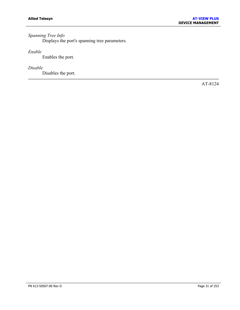 Allied Telesis AT-VIEW PLUS 2.4 DEVICE MANAGEMENT User Manual | Page 31 / 253