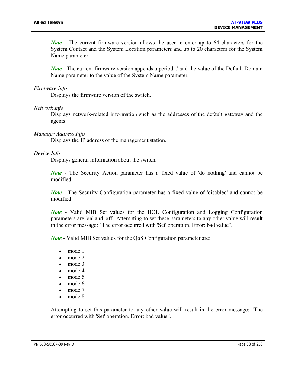 Allied Telesis AT-VIEW PLUS 2.4 DEVICE MANAGEMENT User Manual | Page 38 / 253