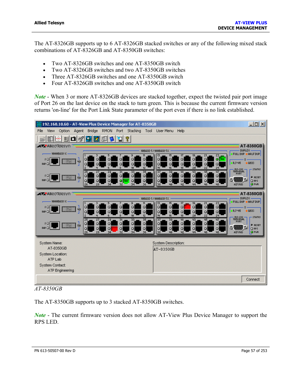 Allied Telesis AT-VIEW PLUS 2.4 DEVICE MANAGEMENT User Manual | Page 57 / 253