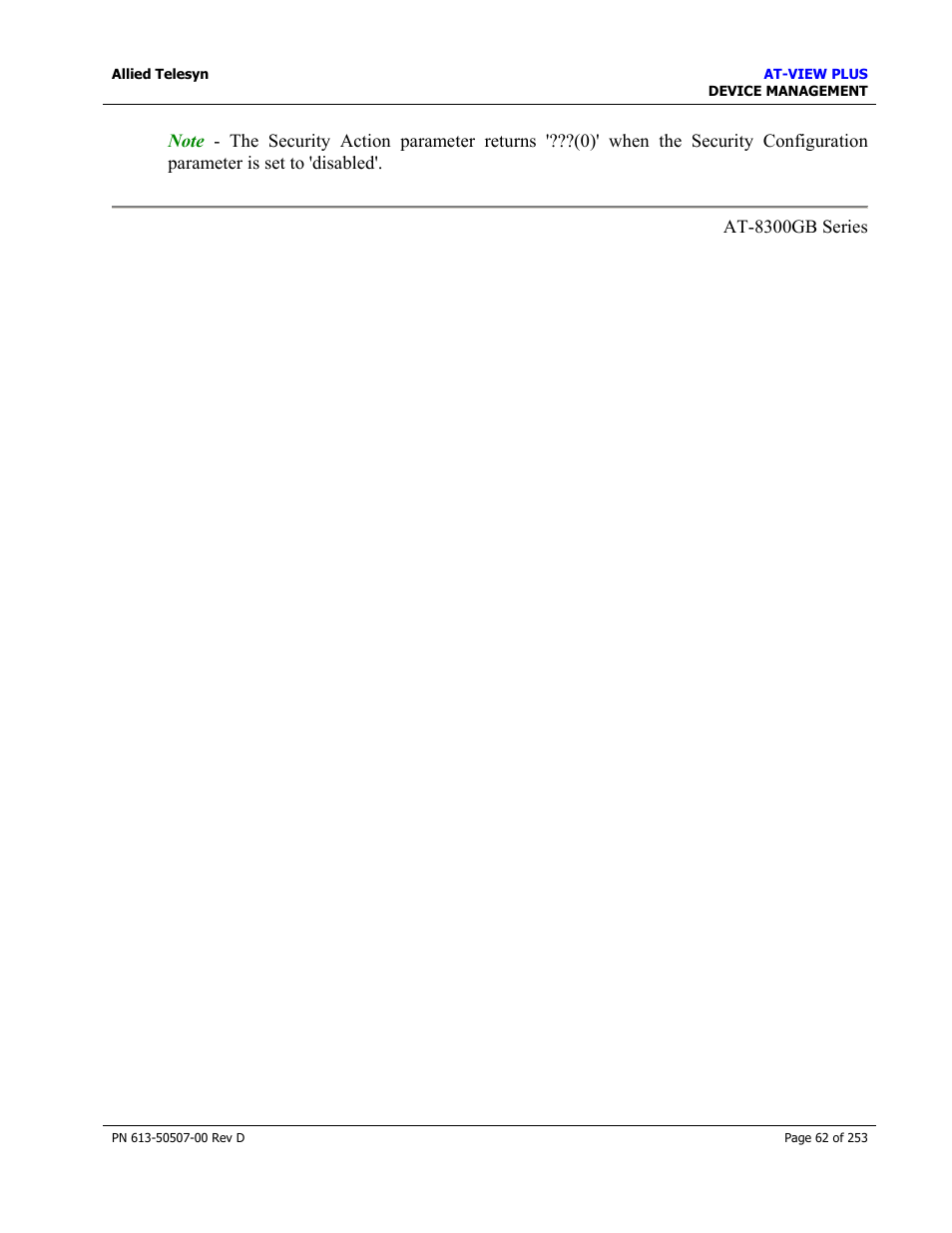 Allied Telesis AT-VIEW PLUS 2.4 DEVICE MANAGEMENT User Manual | Page 62 / 253