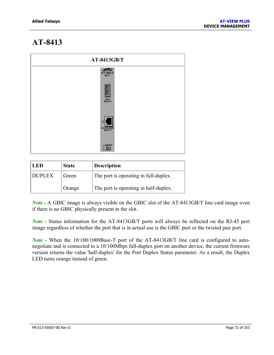 At-8413 | Allied Telesis AT-VIEW PLUS 2.4 DEVICE MANAGEMENT User Manual | Page 72 / 253