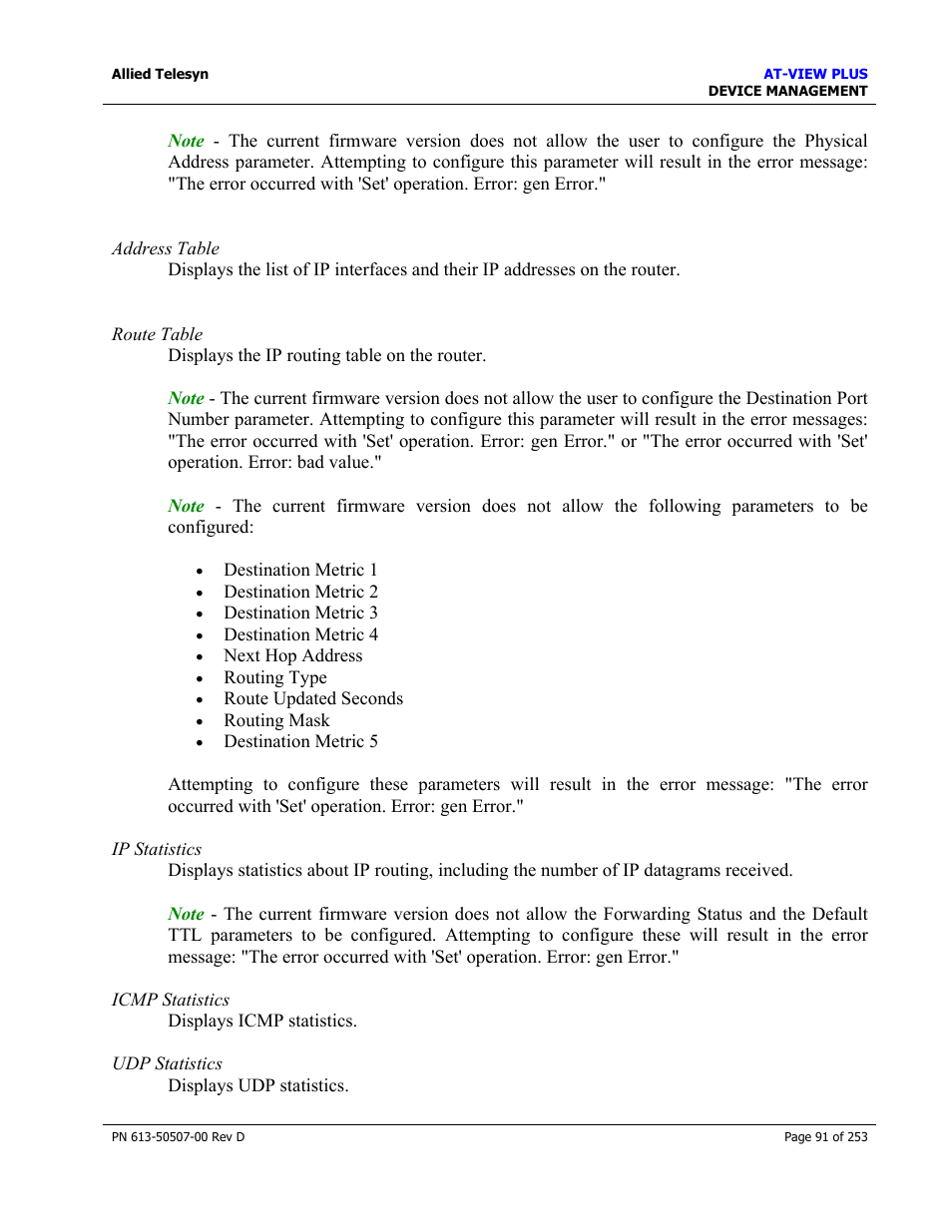 Allied Telesis AT-VIEW PLUS 2.4 DEVICE MANAGEMENT User Manual | Page 91 / 253