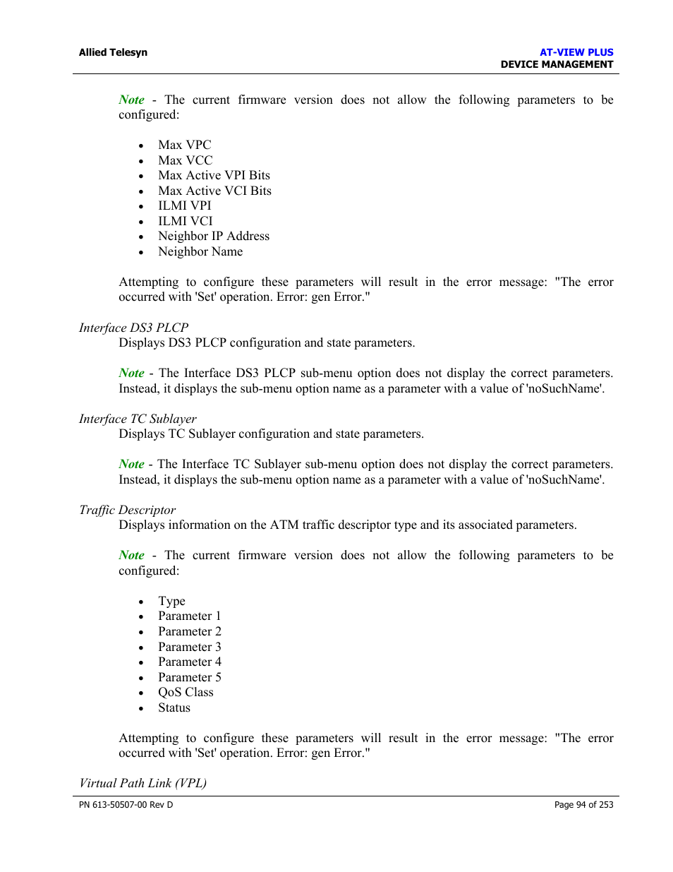 Allied Telesis AT-VIEW PLUS 2.4 DEVICE MANAGEMENT User Manual | Page 94 / 253