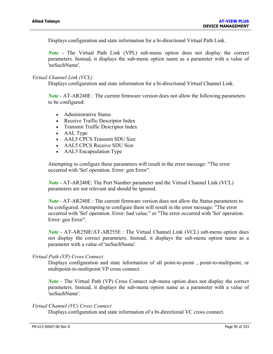 Allied Telesis AT-VIEW PLUS 2.4 DEVICE MANAGEMENT User Manual | Page 95 / 253