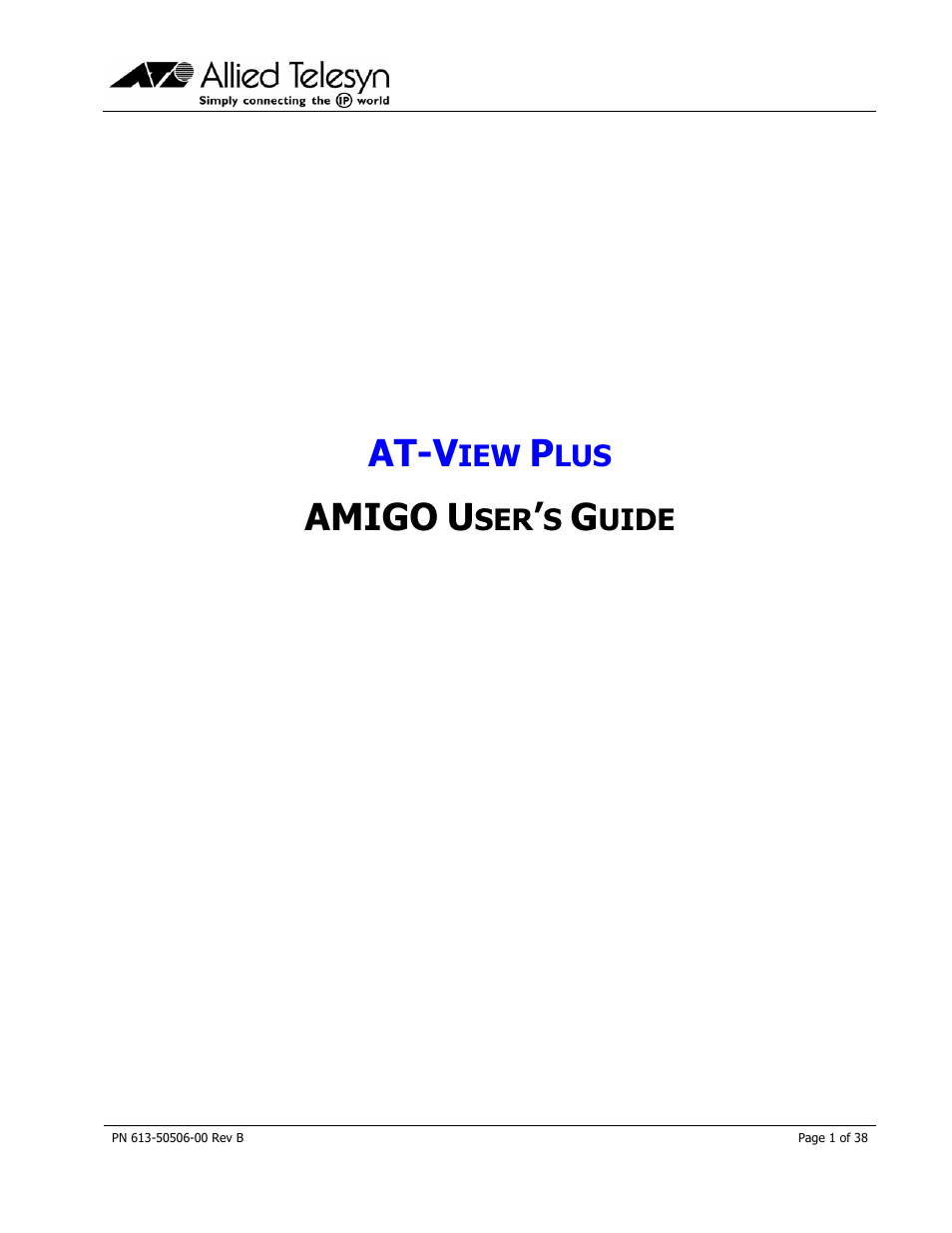 Allied Telesis AT-VIEW PLUS 2.4 AMIGO User Manual | 38 pages