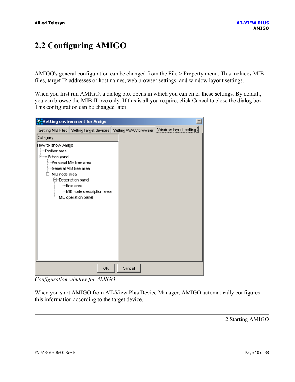 2 configuring amigo | Allied Telesis AT-VIEW PLUS 2.4 AMIGO User Manual | Page 10 / 38