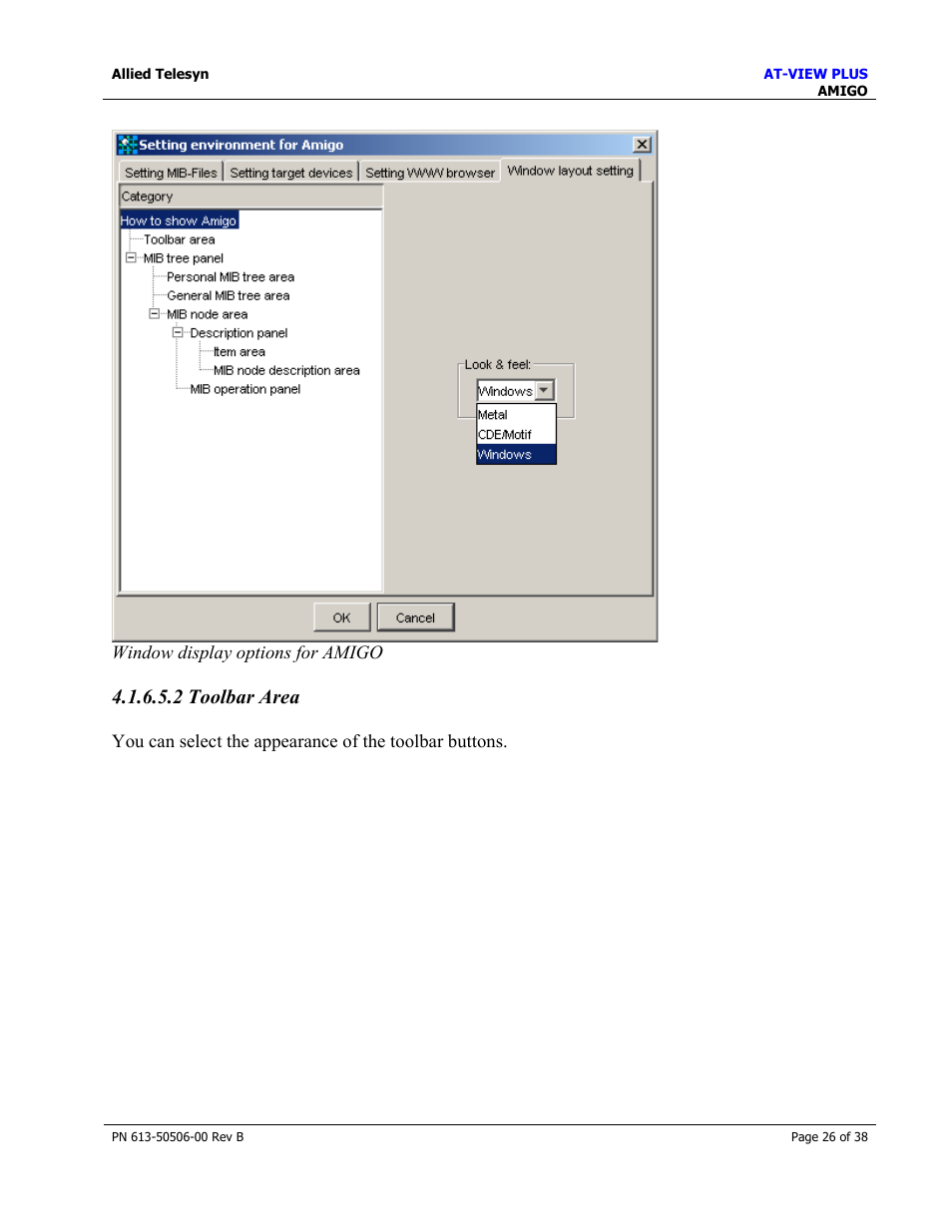 2 toolbar area | Allied Telesis AT-VIEW PLUS 2.4 AMIGO User Manual | Page 26 / 38