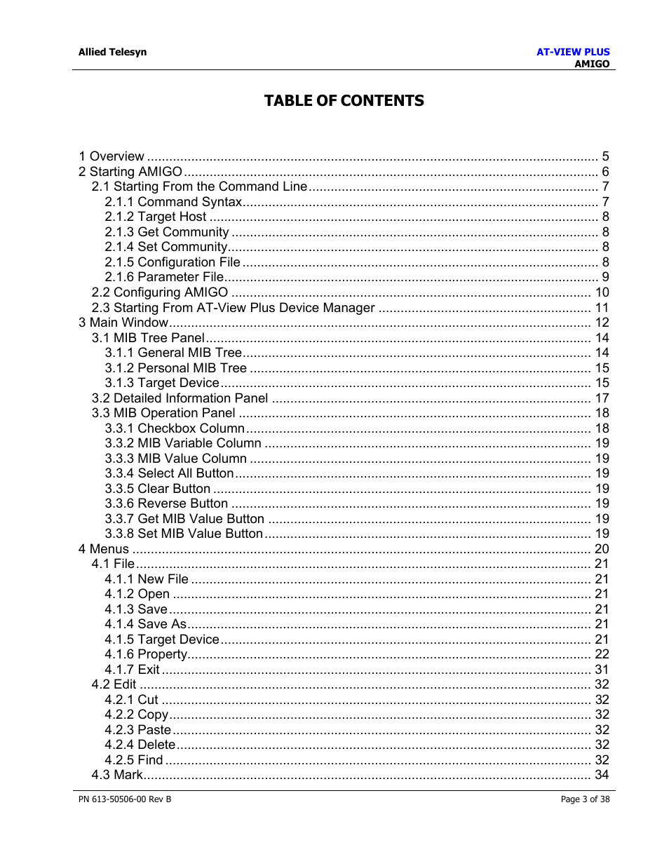Allied Telesis AT-VIEW PLUS 2.4 AMIGO User Manual | Page 3 / 38