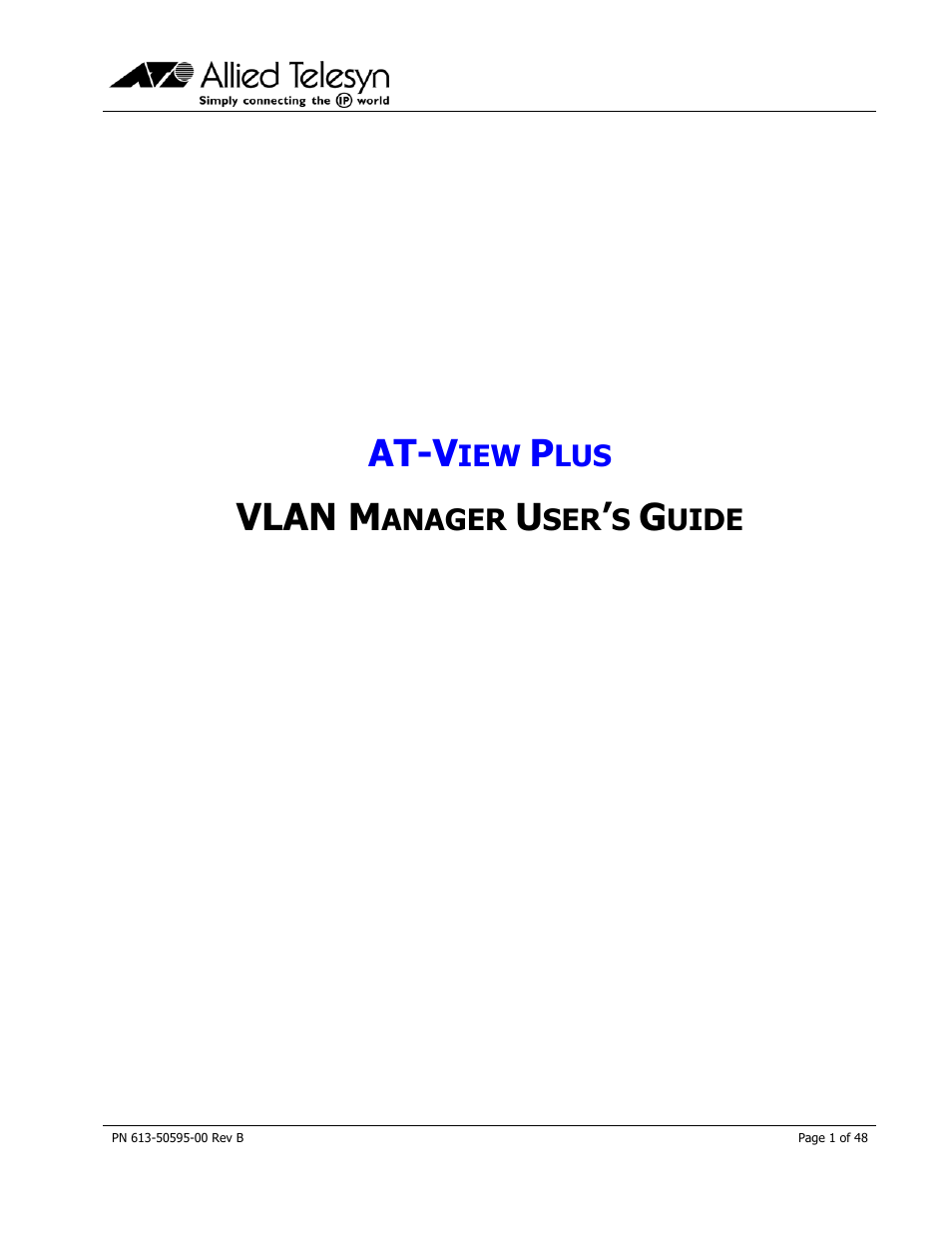Allied Telesis AT-VIEW PLUS 2.4 VLAN MANAGER User Manual | 48 pages