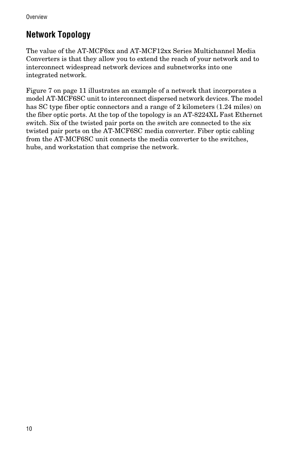 Network topology | Allied Telesis AT-MCF12VF, SM User Manual | Page 18 / 48
