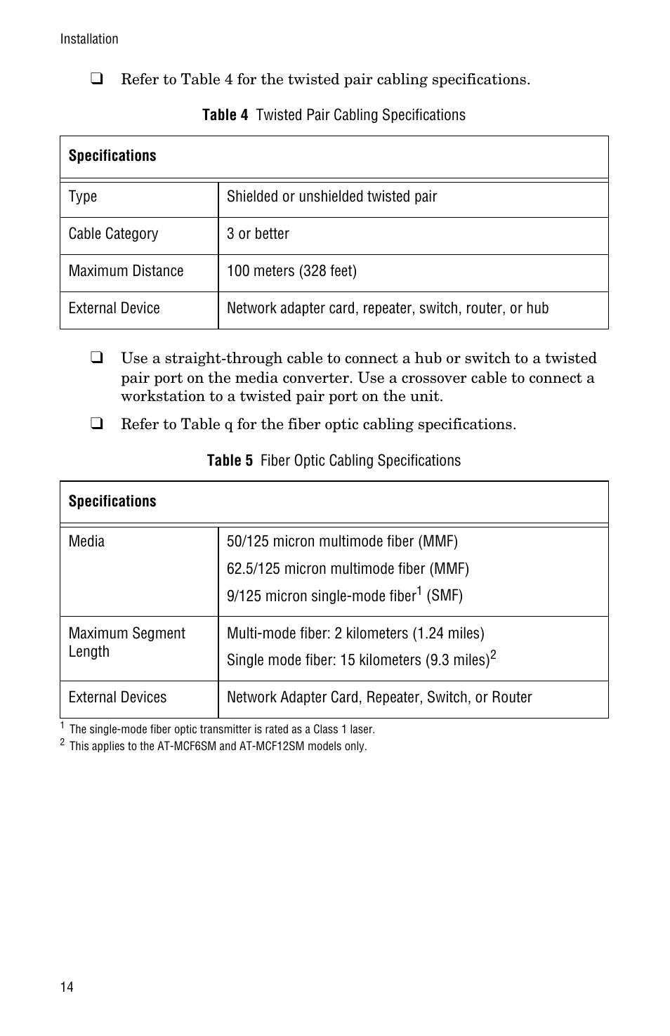 Allied Telesis AT-MCF12VF, SM User Manual | Page 22 / 48
