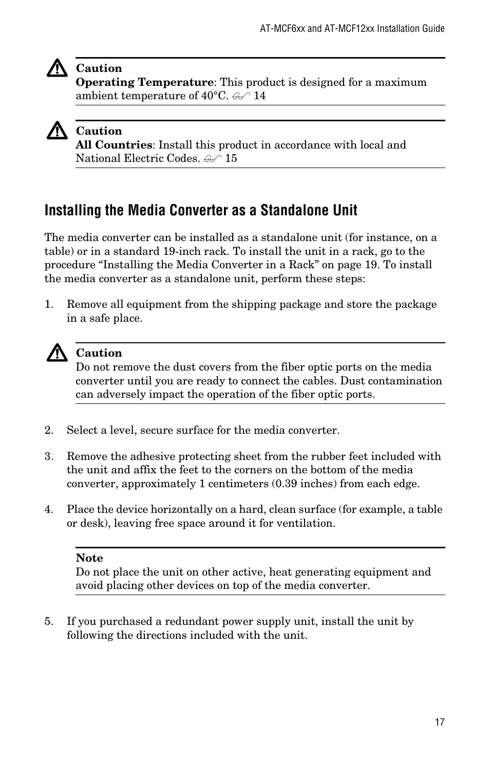 Allied Telesis AT-MCF12VF, SM User Manual | Page 25 / 48