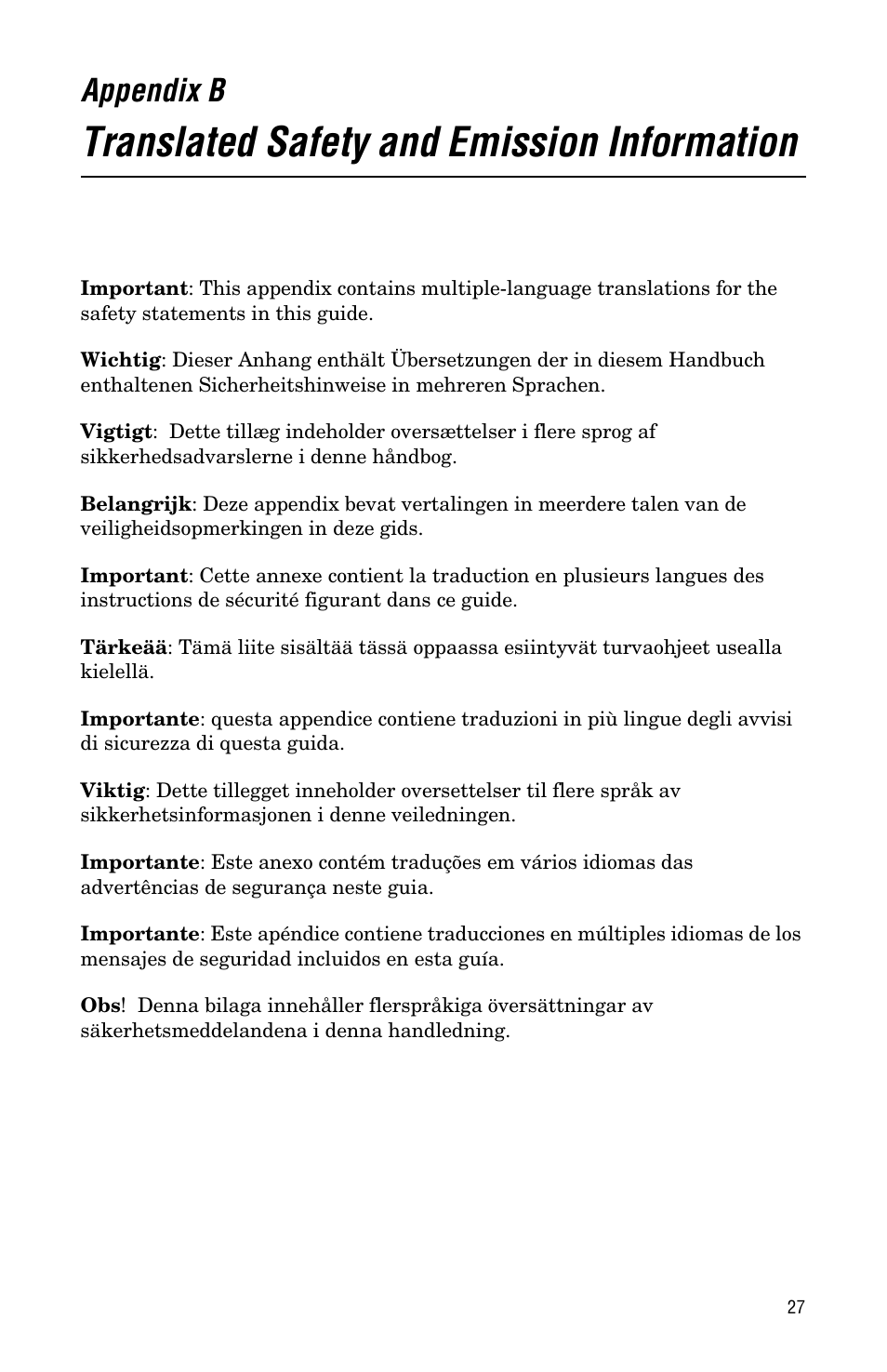 Appendix b, Translated safety and emission information | Allied Telesis AT-MCF12VF, SM User Manual | Page 35 / 48