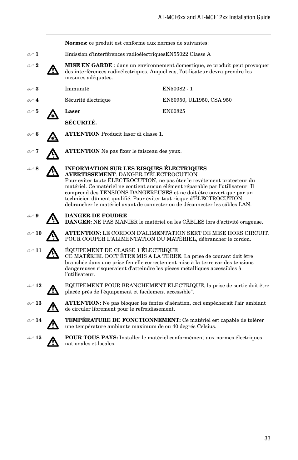 Allied Telesis AT-MCF12VF, SM User Manual | Page 41 / 48