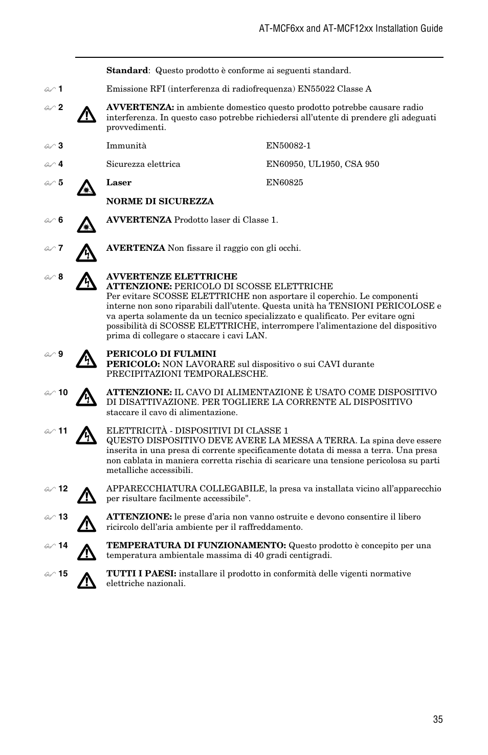 Allied Telesis AT-MCF12VF, SM User Manual | Page 43 / 48