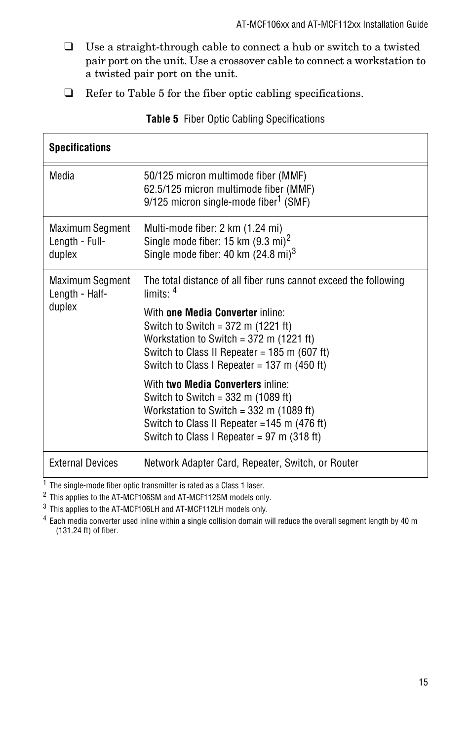 Allied Telesis AT-MCF112VF, SM, LH User Manual | Page 23 / 50