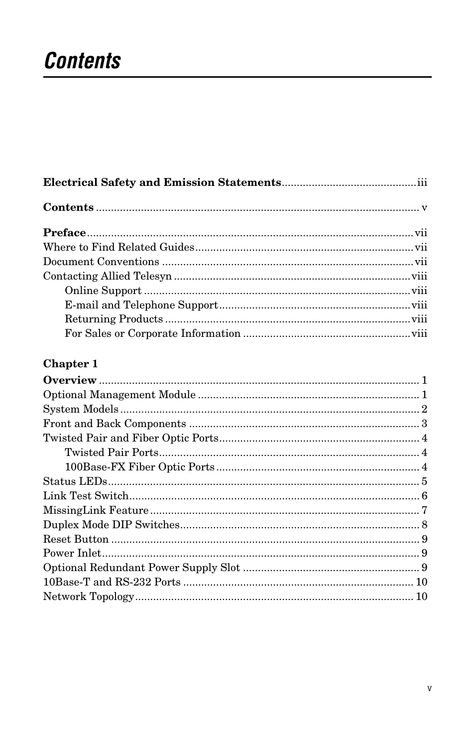 Allied Telesis AT-MCF112VF, SM, LH User Manual | Page 5 / 50
