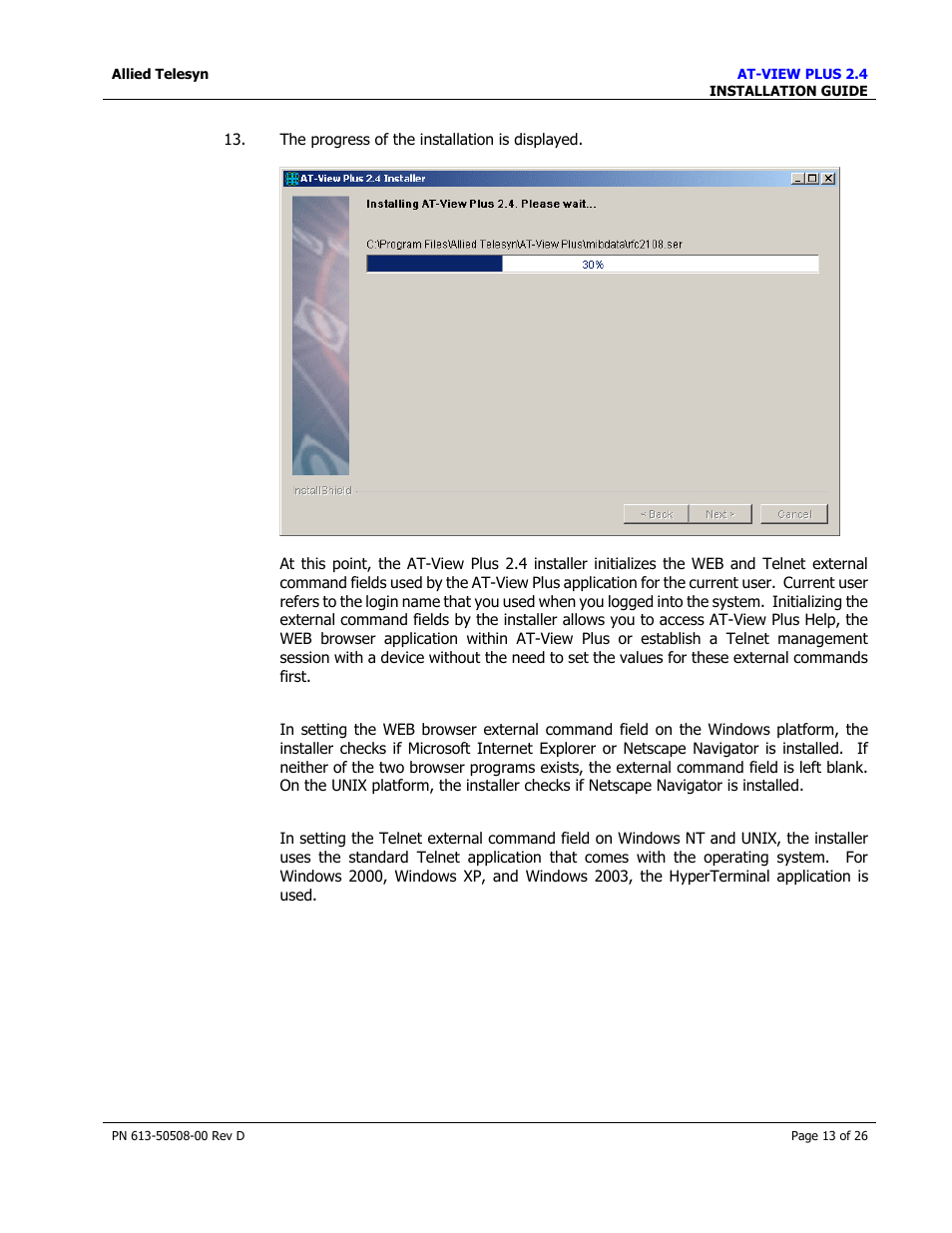 Allied Telesis AT-VIEW PLUS 2.4 INSTALLATION User Manual | Page 13 / 26