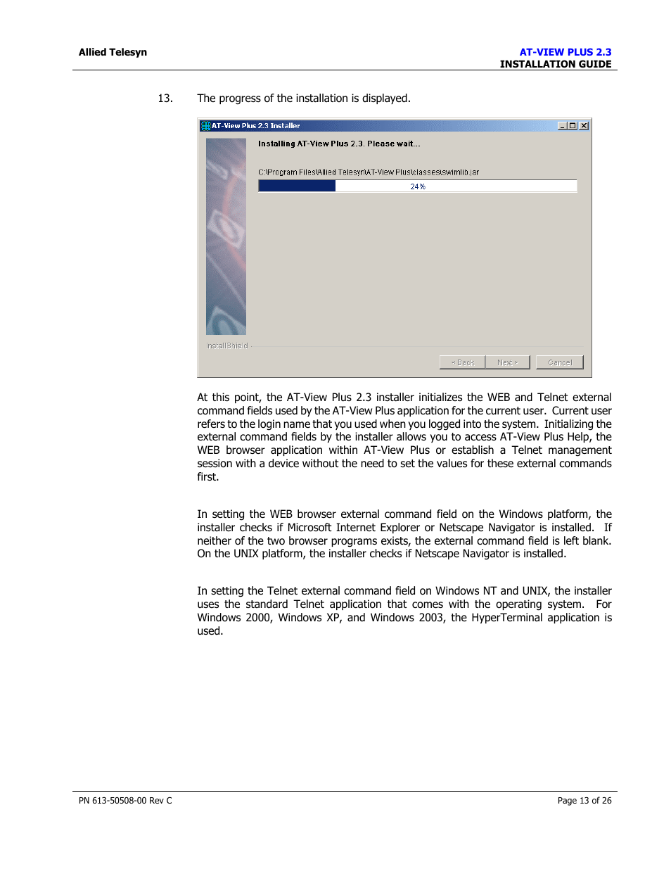 Allied Telesis AT-VIEW PLUS 2.3 INSTALLATION User Manual | Page 13 / 26