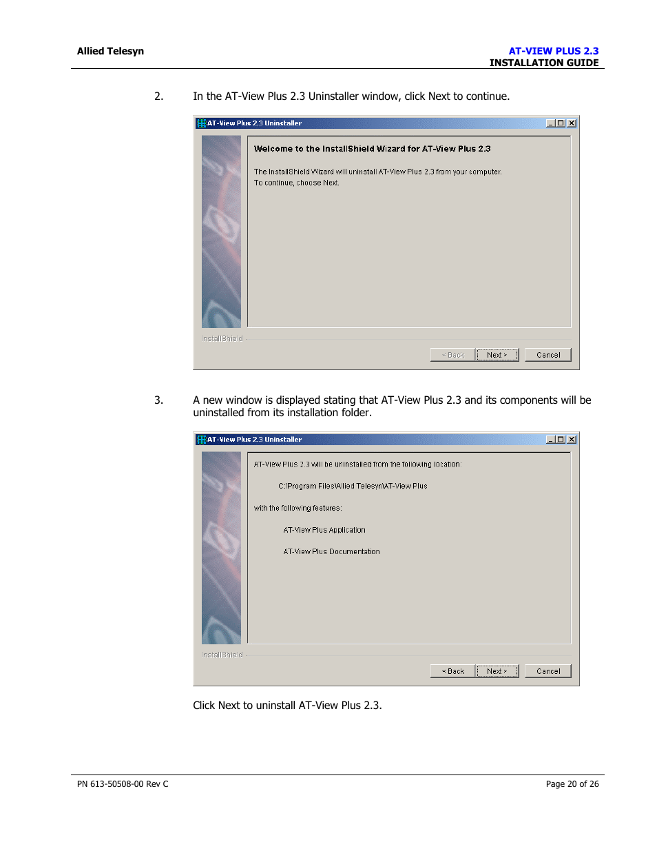Allied Telesis AT-VIEW PLUS 2.3 INSTALLATION User Manual | Page 20 / 26