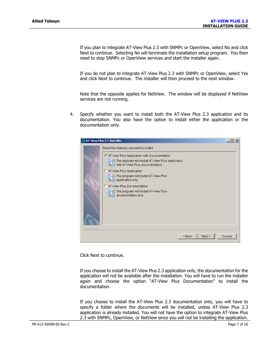 Allied Telesis AT-VIEW PLUS 2.3 INSTALLATION User Manual | Page 7 / 26