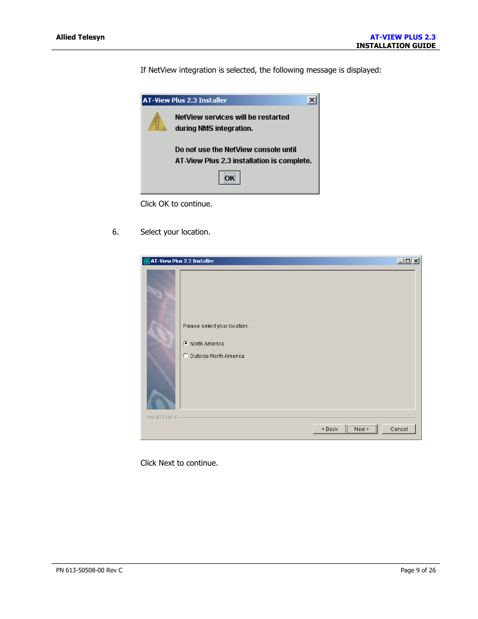 Allied Telesis AT-VIEW PLUS 2.3 INSTALLATION User Manual | Page 9 / 26