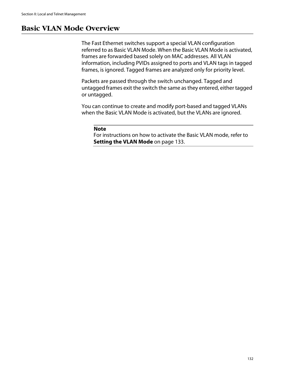 Basic vlan mode overview | Allied Telesis AT-S39 User Manual | Page 132 / 343