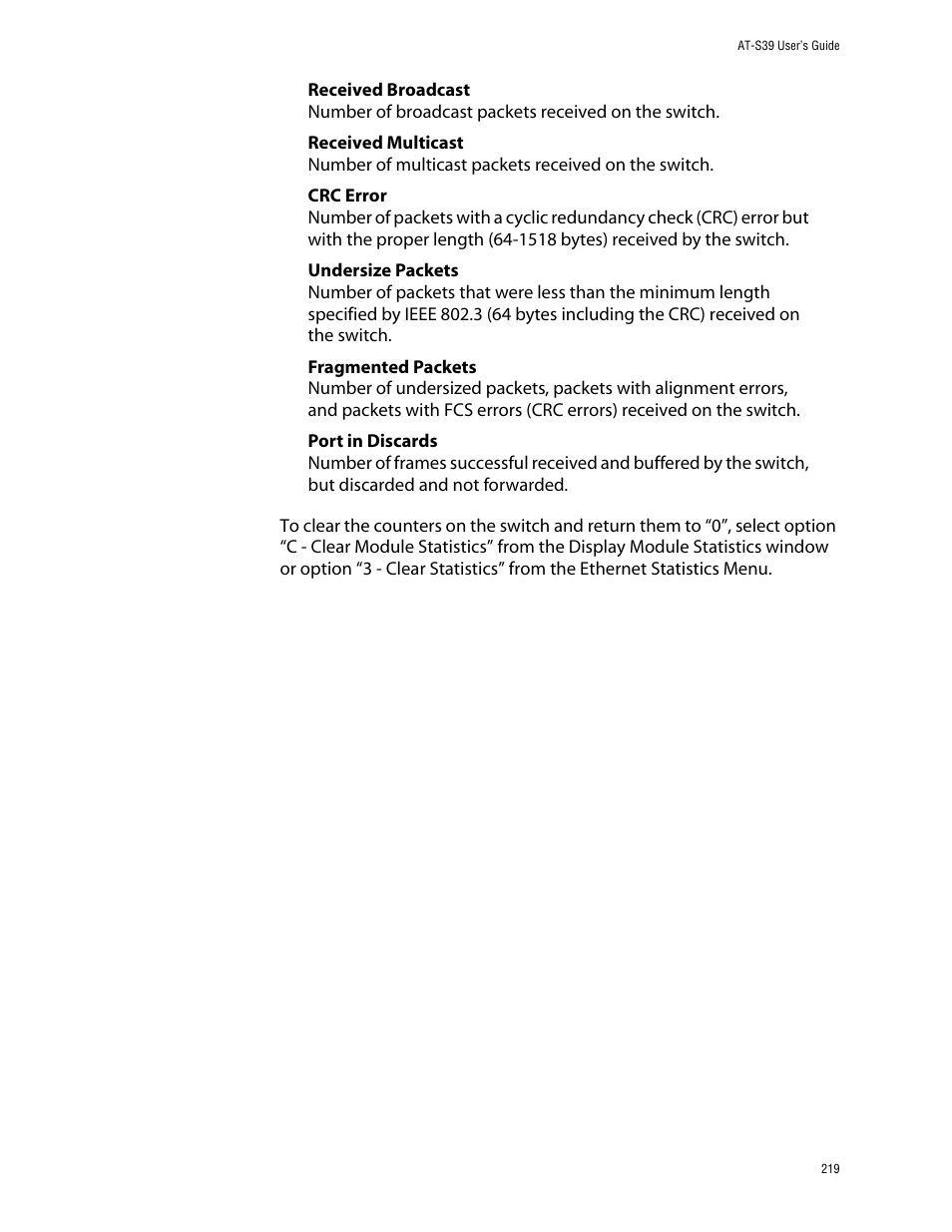 Allied Telesis AT-S39 User Manual | Page 219 / 343