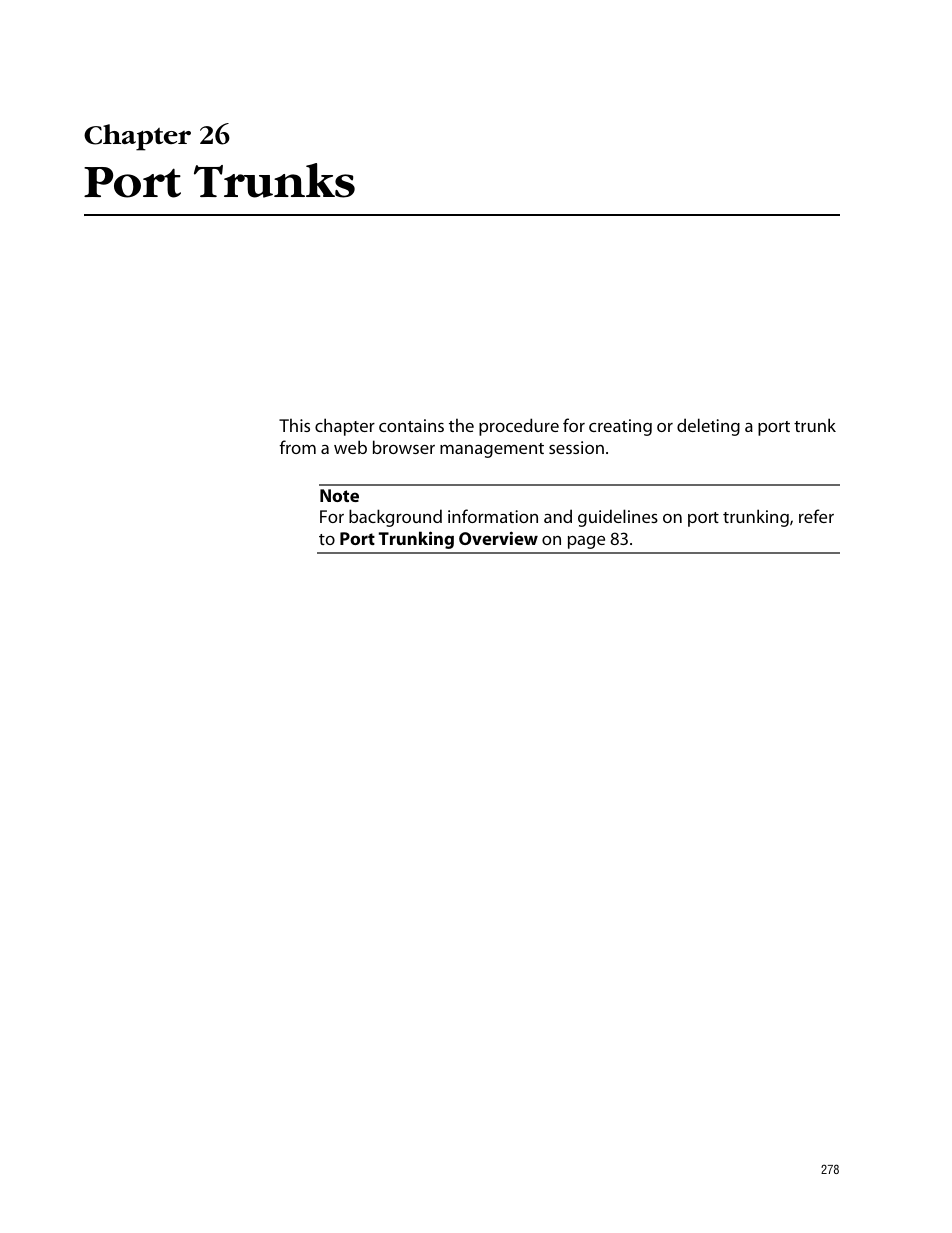 Chapter 26, Port trunks, Chapter 26 port trunks | Allied Telesis AT-S39 User Manual | Page 278 / 343