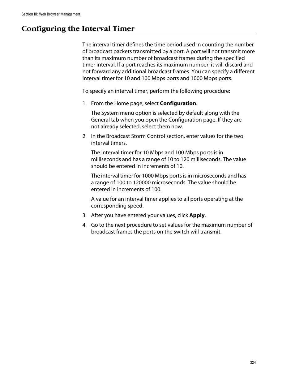 Configuring the interval timer | Allied Telesis AT-S39 User Manual | Page 324 / 343