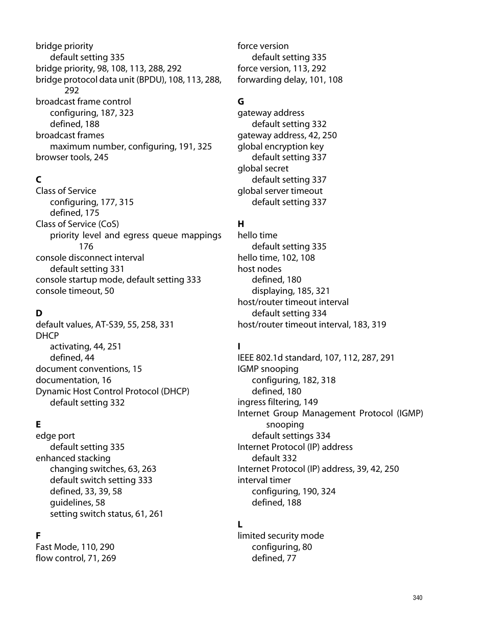 Allied Telesis AT-S39 User Manual | Page 340 / 343