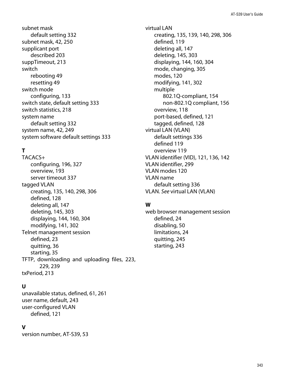 Allied Telesis AT-S39 User Manual | Page 343 / 343