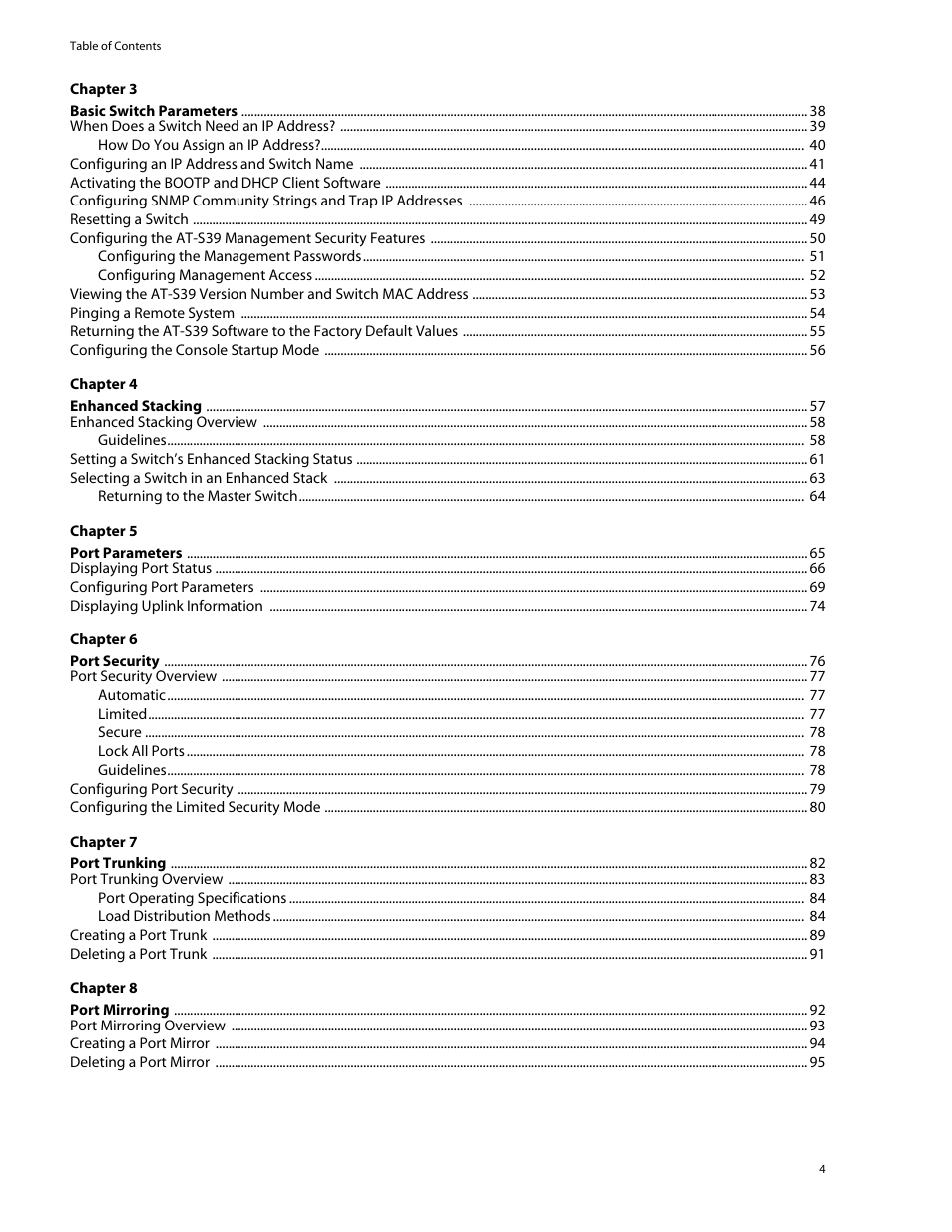 Allied Telesis AT-S39 User Manual | Page 4 / 343